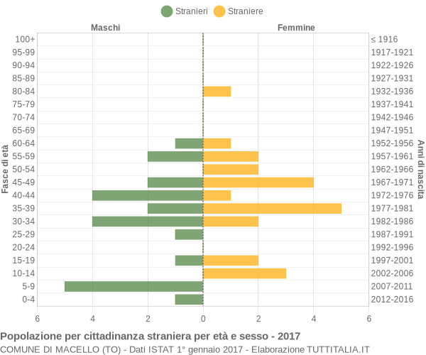 Grafico cittadini stranieri - Macello 2017