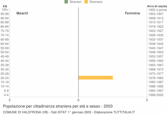 Grafico cittadini stranieri - Valstrona 2003