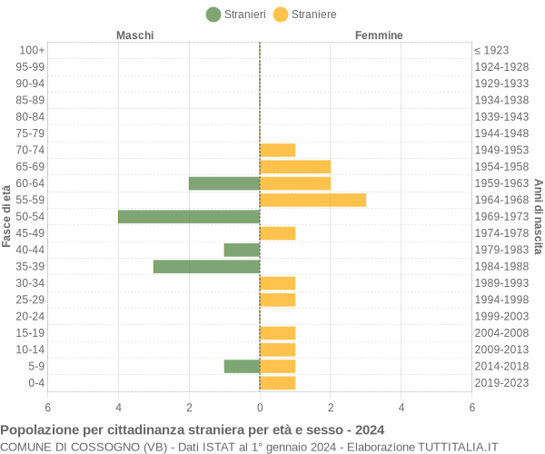 Grafico cittadini stranieri - Cossogno 2024