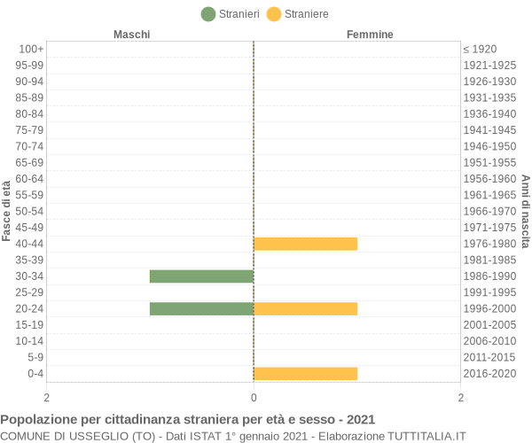 Grafico cittadini stranieri - Usseglio 2021