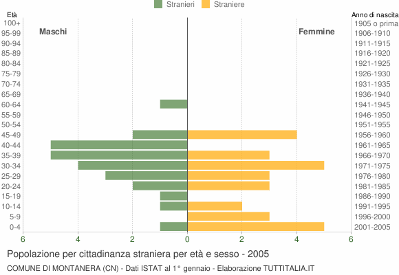 Grafico cittadini stranieri - Montanera 2005