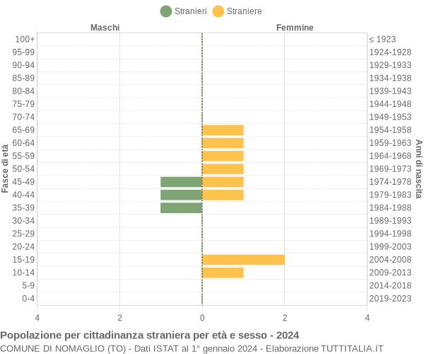 Grafico cittadini stranieri - Nomaglio 2024