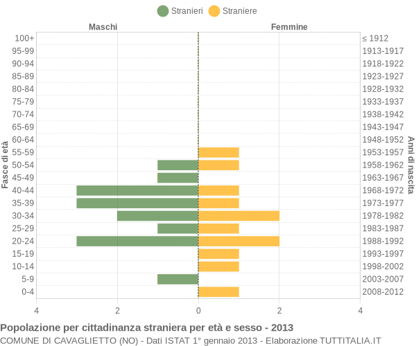 Grafico cittadini stranieri - Cavaglietto 2013