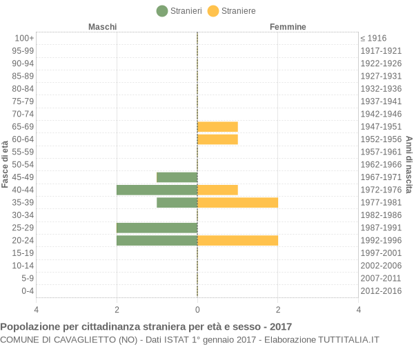 Grafico cittadini stranieri - Cavaglietto 2017