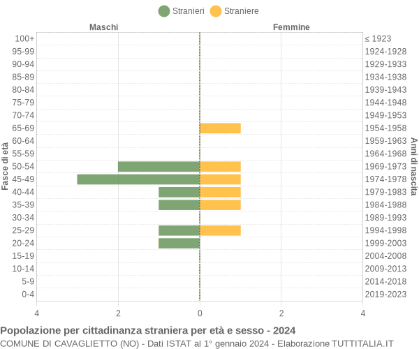 Grafico cittadini stranieri - Cavaglietto 2024