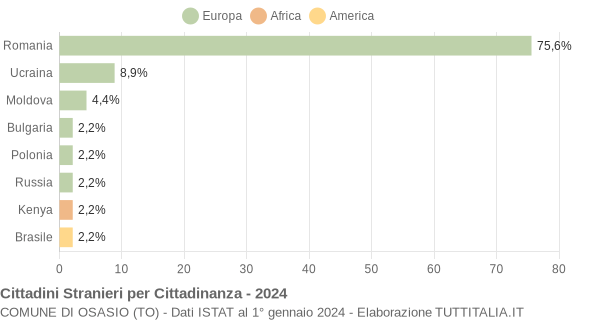 Grafico cittadinanza stranieri - Osasio 2024