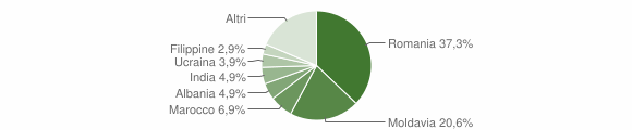 Grafico cittadinanza stranieri - Piobesi Torinese 2012