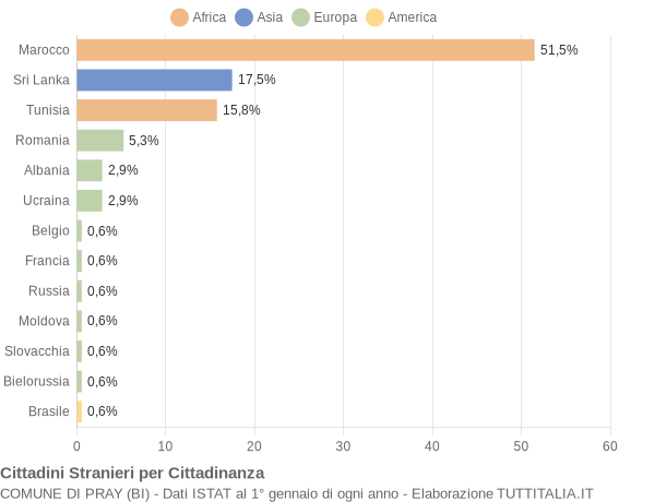 Grafico cittadinanza stranieri - Pray 2010