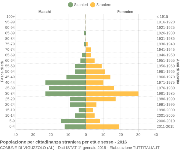 Grafico cittadini stranieri - Viguzzolo 2016