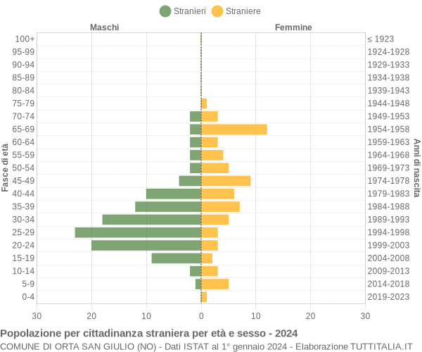 Grafico cittadini stranieri - Orta San Giulio 2024