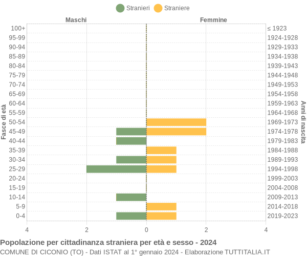 Grafico cittadini stranieri - Ciconio 2024