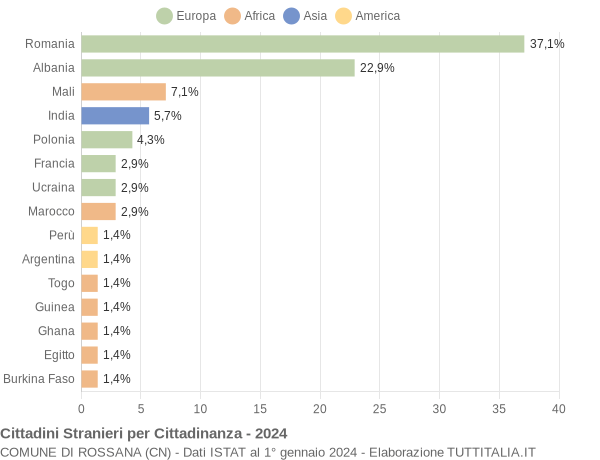 Grafico cittadinanza stranieri - Rossana 2024