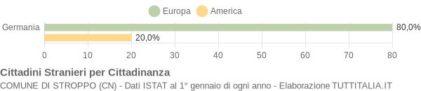 Grafico cittadinanza stranieri - Stroppo 2013