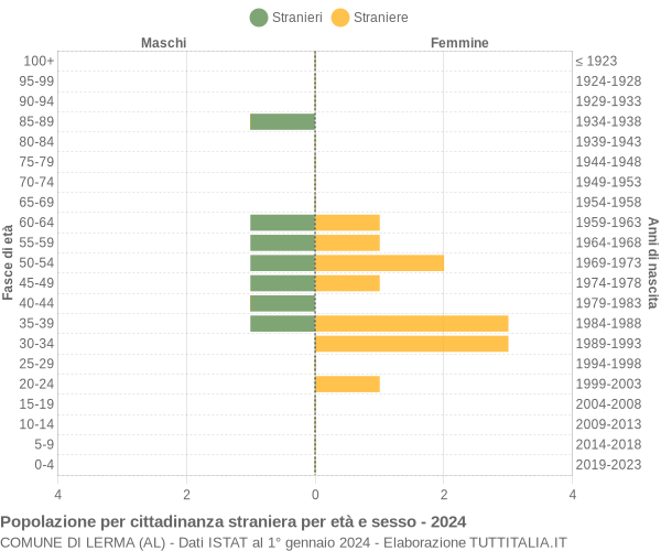 Grafico cittadini stranieri - Lerma 2024