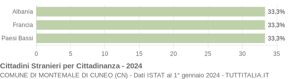 Grafico cittadinanza stranieri - Montemale di Cuneo 2024