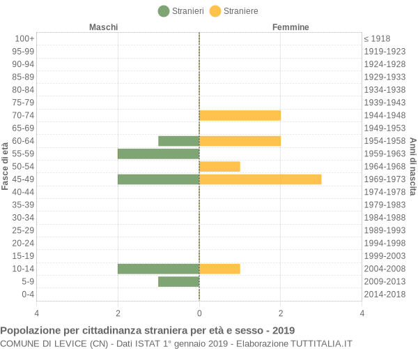 Grafico cittadini stranieri - Levice 2019