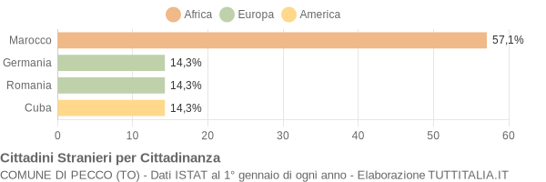 Grafico cittadinanza stranieri - Pecco 2018