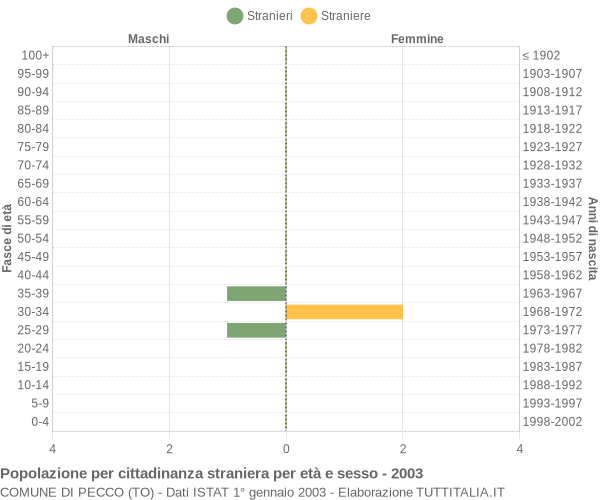 Grafico cittadini stranieri - Pecco 2003