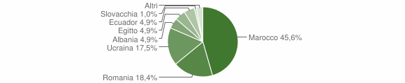 Grafico cittadinanza stranieri - Saliceto 2012