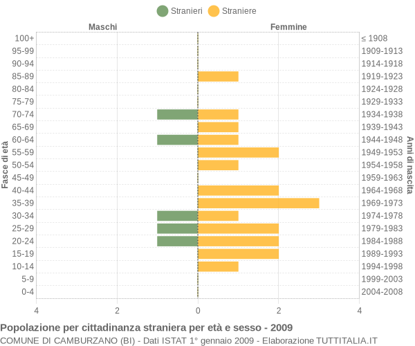 Grafico cittadini stranieri - Camburzano 2009