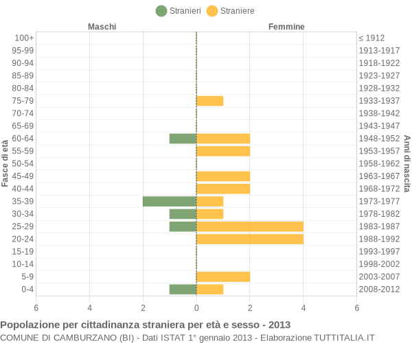 Grafico cittadini stranieri - Camburzano 2013