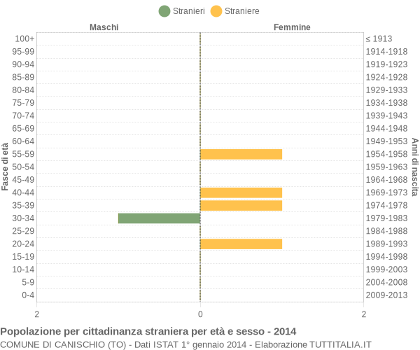 Grafico cittadini stranieri - Canischio 2014