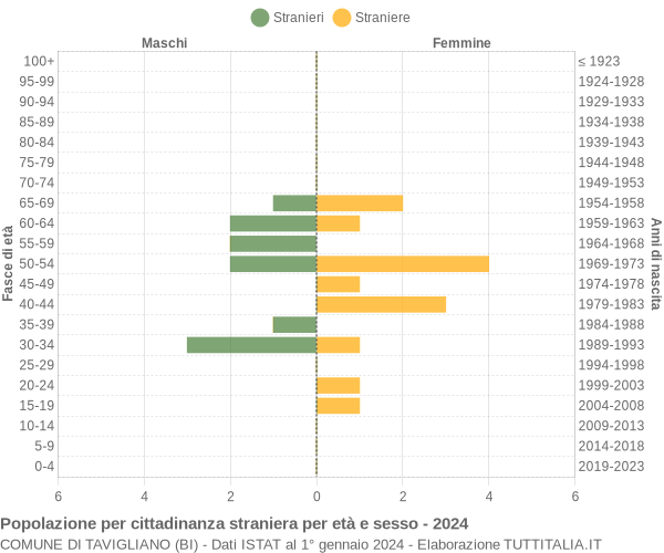 Grafico cittadini stranieri - Tavigliano 2024