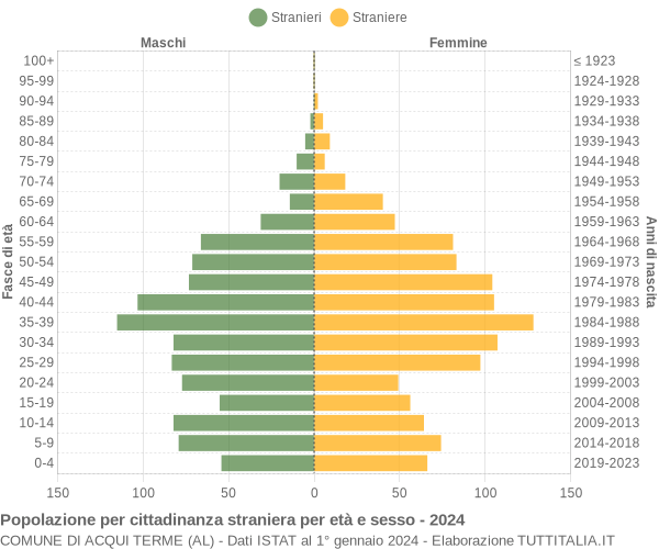 Grafico cittadini stranieri - Acqui Terme 2024