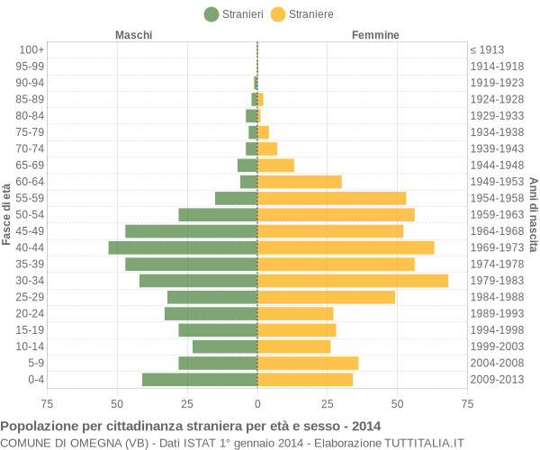 Grafico cittadini stranieri - Omegna 2014