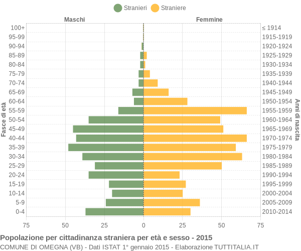 Grafico cittadini stranieri - Omegna 2015