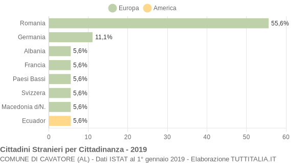 Grafico cittadinanza stranieri - Cavatore 2019