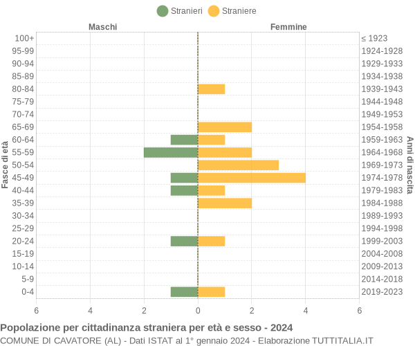 Grafico cittadini stranieri - Cavatore 2024