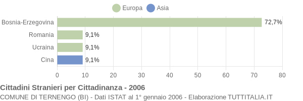 Grafico cittadinanza stranieri - Ternengo 2006