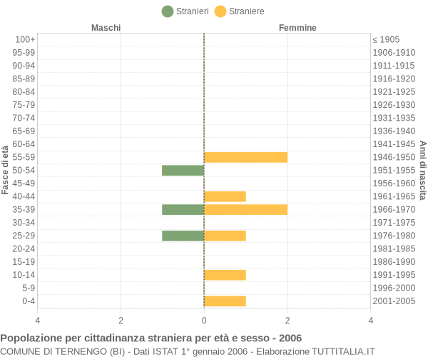 Grafico cittadini stranieri - Ternengo 2006
