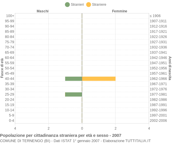 Grafico cittadini stranieri - Ternengo 2007