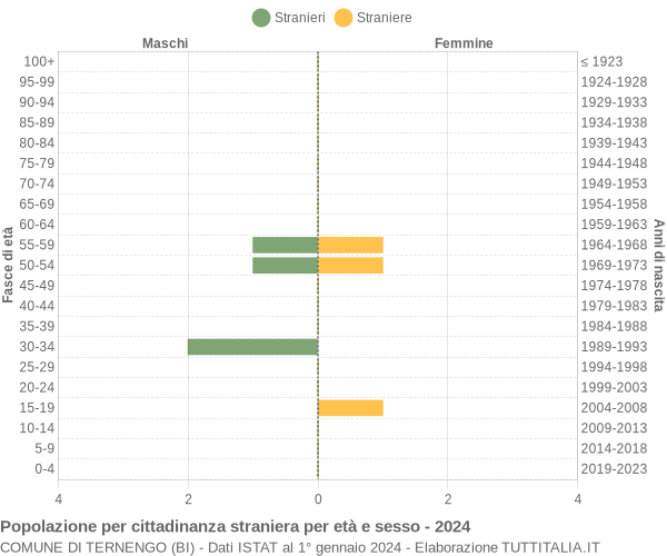 Grafico cittadini stranieri - Ternengo 2024