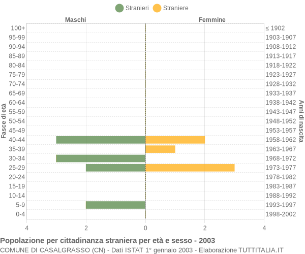 Grafico cittadini stranieri - Casalgrasso 2003