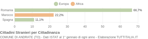 Grafico cittadinanza stranieri - Andrate 2006