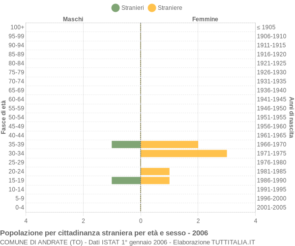 Grafico cittadini stranieri - Andrate 2006