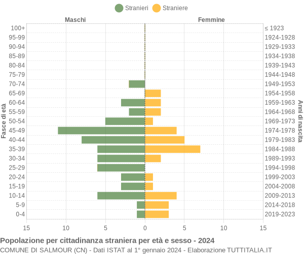 Grafico cittadini stranieri - Salmour 2024