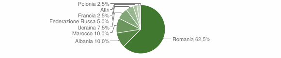 Grafico cittadinanza stranieri - Vauda Canavese 2008