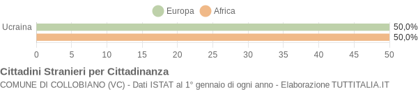 Grafico cittadinanza stranieri - Collobiano 2022