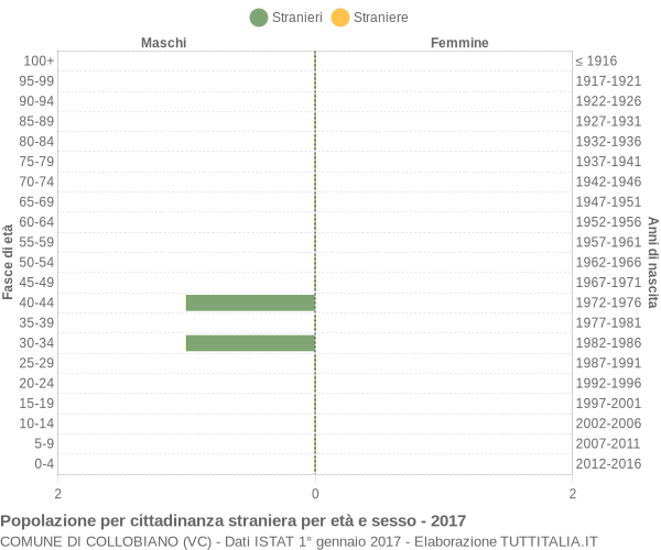 Grafico cittadini stranieri - Collobiano 2017