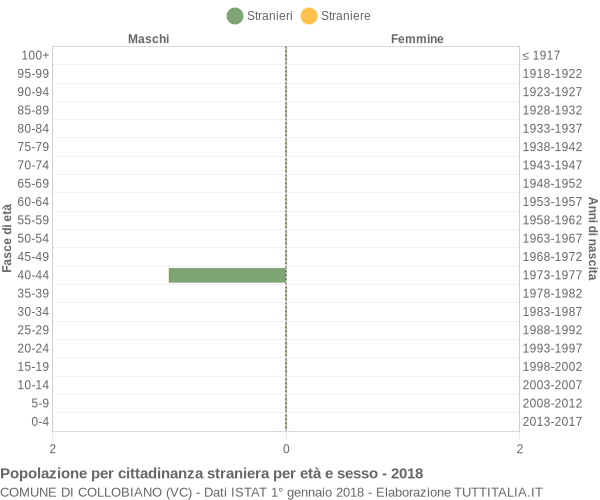 Grafico cittadini stranieri - Collobiano 2018