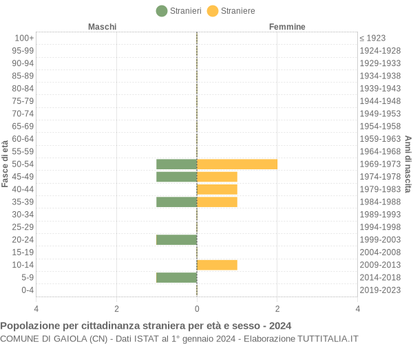 Grafico cittadini stranieri - Gaiola 2024