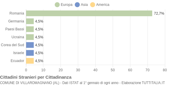 Grafico cittadinanza stranieri - Villaromagnano 2006