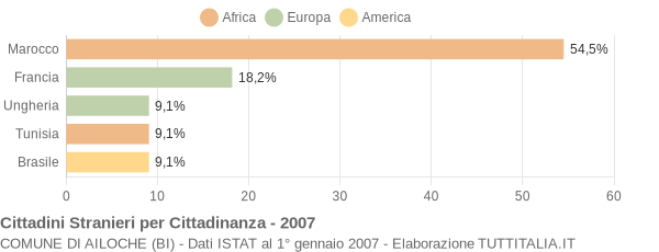 Grafico cittadinanza stranieri - Ailoche 2007