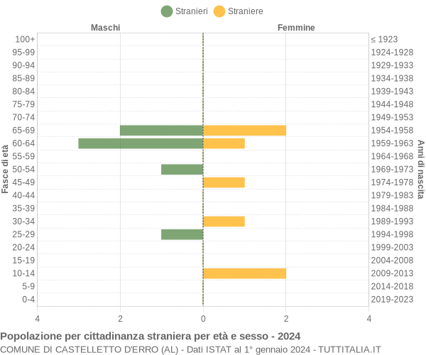 Grafico cittadini stranieri - Castelletto d'Erro 2024