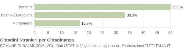 Grafico cittadinanza stranieri - Balmuccia 2009