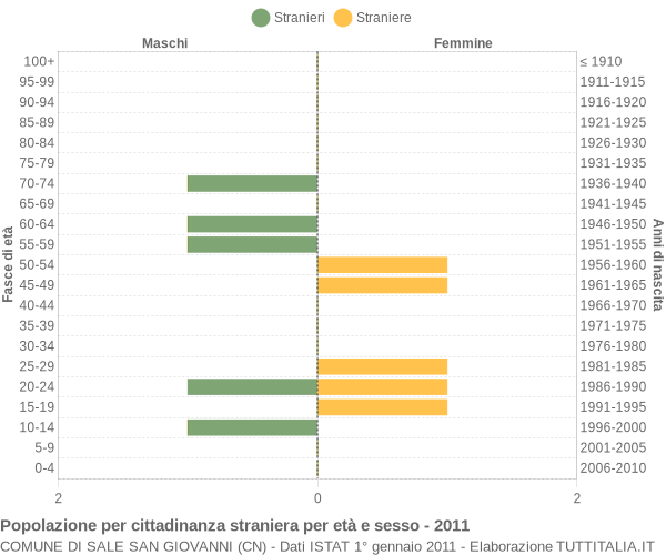 Grafico cittadini stranieri - Sale San Giovanni 2011